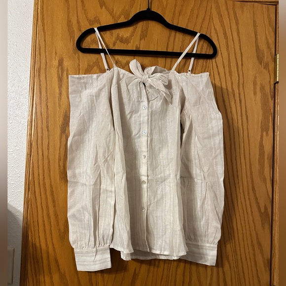 Doe & Rae Off The Shoulder Button Down Blouse - NWT - Size M - Picture 1 of 11